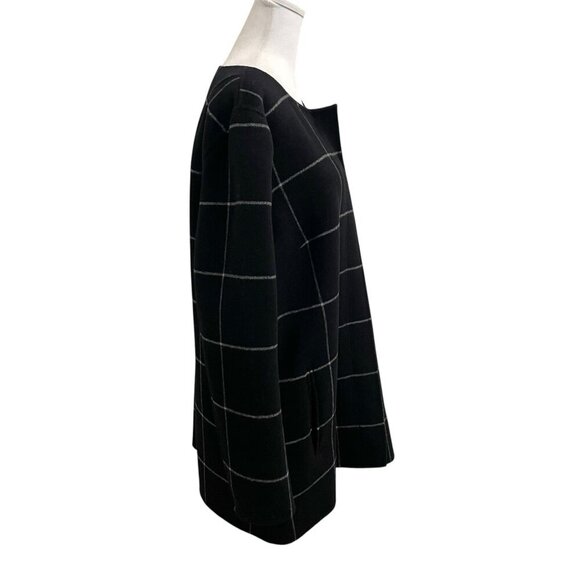 TALBOTS Wool Blend Plaid Windowpane Full Zip Jacket Coat Topper size Large - Picture 6 of 10